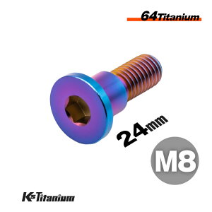 チタンボルト 焼き色 M8×24 P1.25 64チタン Ti-6Al-4V Gr5 フラットヘッドボルト リア ディスクローターなどに ホンダ NSR250R NSR50 RS125 S80 NSF250他 バイク ボルト M8 チタン カスタム ドレスアップ 純正