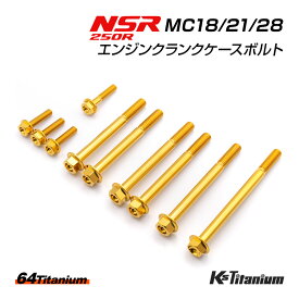 チタンボルト セット 全6色 NSR250R MC18 MC21 MC28 エンジン クランクケース 結合ボルト 合計10本 64チタン製 ボルトセット NSR レストア NSR250 ボルト 軽量化