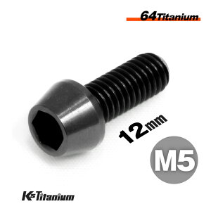 チタンボルト M5×12 P0.8 単品 1本売り 64チタン テーパーボルト 全ネジ Ti-6Al-4V Gr5 チタン合金 バイク パーツ 自転車 ボルト M5 チタン カスタム ドレスアップ 旧車 レストア 修理 部品