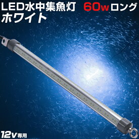 水中集魚灯 LED 集魚灯 12v ホワイト 夜釣り 夜焚き ホタルイカ 集魚ライト 夜灯 イカ シラスウナギ タチウオ アジ ナイトタイラバ イカ釣り に効果的な ライト 照明 灯 60w 発光色 白 SMD×384発 10560lm カーバッテリー シガーソケット電源使用可能 【楽天倉庫より出荷】