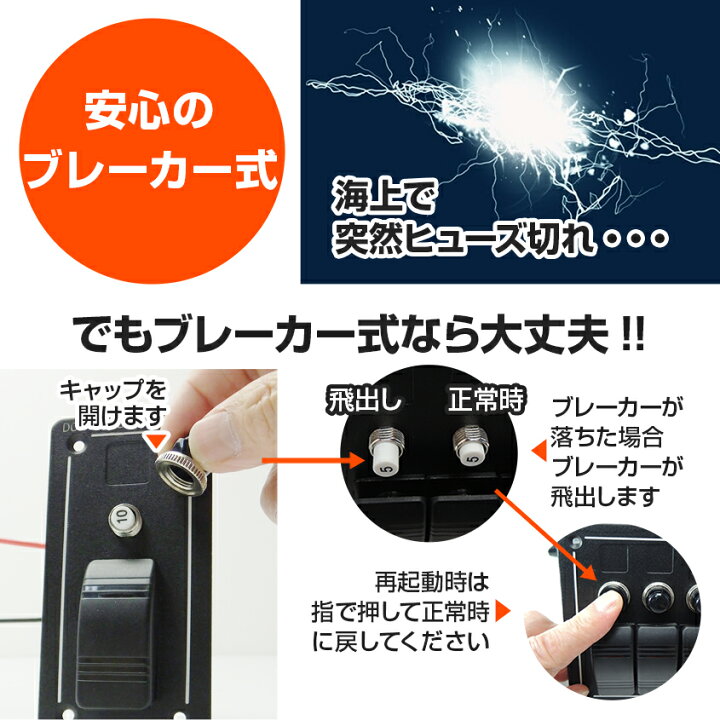 12v 24v対応 4ギャングスイッチ 配線済みledスイッチパネル スリムタッチスクリーン サーキットブレーカー 車やマリンボート等 代引き手数料無料