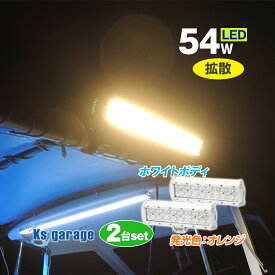 同色2台セット 集魚灯 イカ釣り 54w オレンジ 選べるボディカラー 【ホワイト / ブラック】 LED スモールサイズ 24v 12v 兼用 夜釣り ライト 照明 太刀魚 釣り アジング ナイトタイラバにも バッテリー点灯可 作業灯 除雪機 ライト 除雪車 Ksガレージ 【楽天倉庫より出荷】