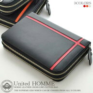 【送料無料】≪United HOMME≫ 　ダブルラウンドファスナー　スタンダードサイズクラッチバッグ　UH-1766…