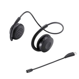 Bluetoothヘッドセット（両耳・外付けマイク付き）　≪サンワサプライ≫　MM-BTSH63BK　【送料無料】【離島 発送不可】
