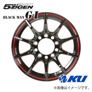 5ZIGEN BLACK-MAN G�EI size16inch×5.5J inset0 5�� PCD139.7 G.BLACK/RED LINE �W���j�[�V�G���p �i��:BMG6550053BD