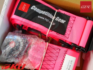 HPI レーシングハーネス 4点式(3インチ)蛍光ピンク FIA公認 運転席側 HPRH-5000PK-R