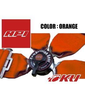 HPI レーシングハーネス 4点式（3インチ）オレンジ FIA公認 助手席側 HPRH-4900OR-L