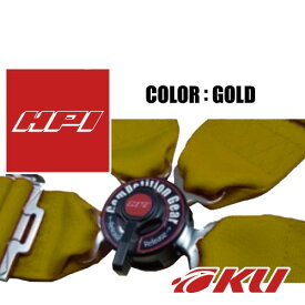 HPI レーシングハーネス 4点式（3インチ）ゴールド FIA公認 助手席側 HPRH-4900GD-L