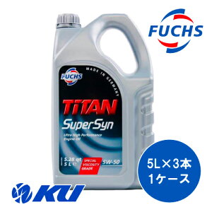 {Ki FUCHS TITAN SUPER SYN SAE 5w-50 5L×3 1P[X tbNX ^C^ X[p[ V 5w50