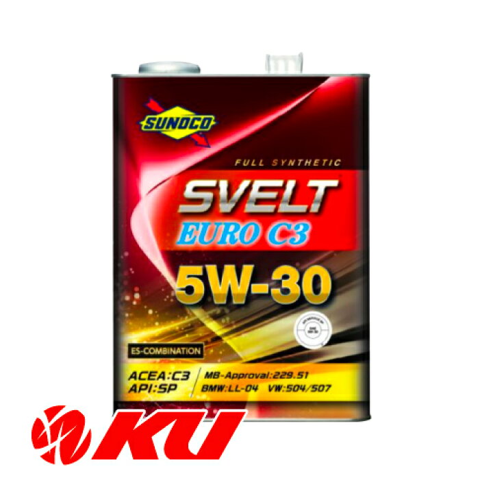 楽天市場】SUNOCO Svelt EURO 5W-30 4L×1缶 API:SP ACEA C3 全合成 