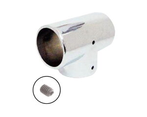 パイプ部品継手 チーズ 32mm 回転止めネジ付 ダイカスト製 クローム【即日出荷】