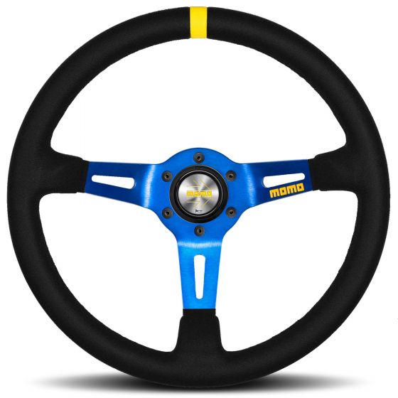 4輪 CAR レース サーキット Momo モデル08 ステアリング Colour:Black / Blue 【 車 4輪 ステアリング ステアリング ホイール steeringwheel ハンドル 内装パーツ 】