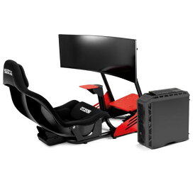 NEW Sparco 49インチカーブモニター用シムフレーム と ゲーミングシートセット Evolve GP Sim Racing Cockpit with Gaming PC Setup and 49 "Curved Monitor