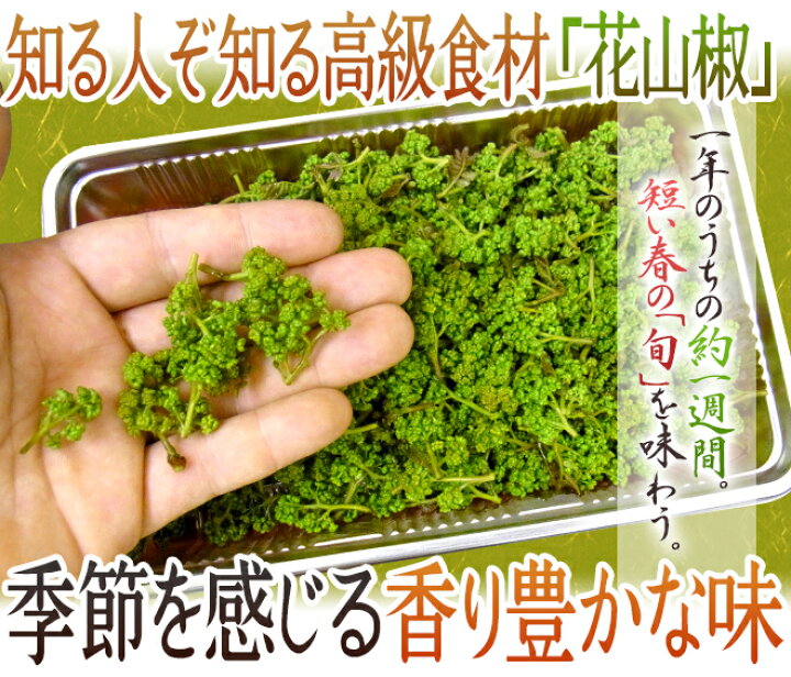 楽天市場】”花さんしょ”（花山椒） 風袋込約100g【予約 4月以降 
