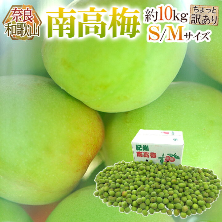 楽天市場】奈良・和歌山産 ”南高梅” ちょっと訳あり S/M 約10kg【予約 