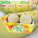 北海道メロン ”らいでんクラウン” 2玉 約4kg 化粧箱入り【予約 7月末以降】 送料無料