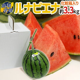 温室スイカ ”高知県夜須町 ルナピエナ” 大玉 約3.3kg 贈答用【予約 10月中旬以降】 送料無料