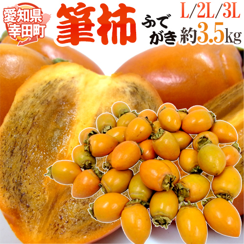 愛知県 幸田町 ”筆柿” 秀品 L〜3L 約3.5kg ふで柿 送料無料