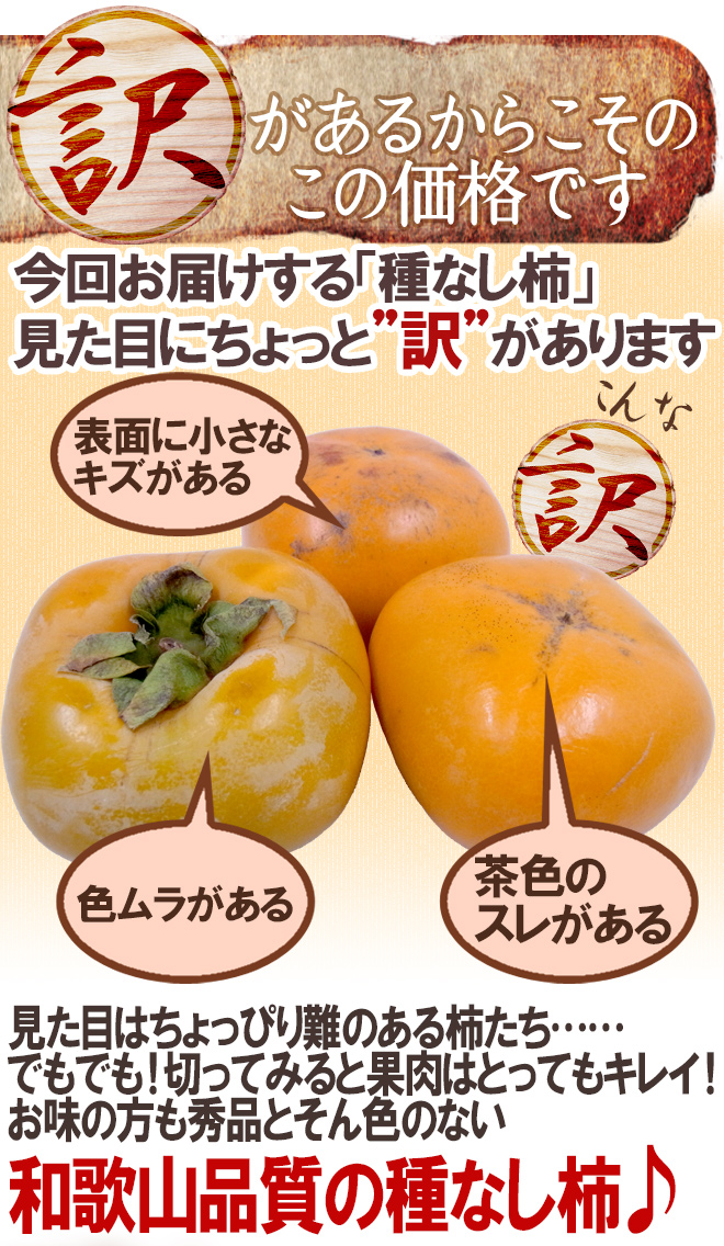 和歌山産 ”たねなし柿” 訳あり 3L〜4Lサイズ 12〜14玉 約3.5kg 送料無料 フルーツ・果物