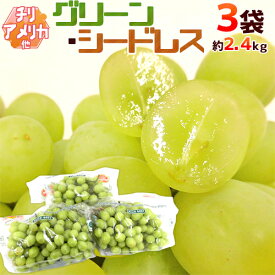 種なしぶどう ”グリーンシードレス” 3袋 約2.4kg ちょっと訳あり チリ・アメリカ産他 青ぶどう【予約 入荷次第発送】 送料無料