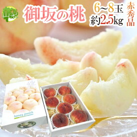”山梨県産 御坂の桃” 赤秀品 6〜8玉 約2.5kg 化粧箱【予約 7月下旬以降】 送料無料