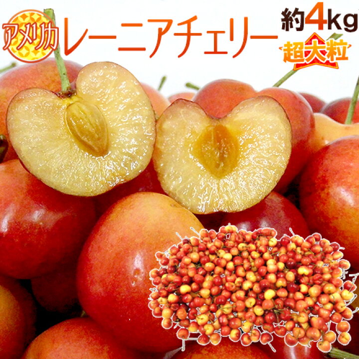 楽天市場】”アメリカ産 レーニアチェリー” 超大粒 約4kg さくらんぼ 