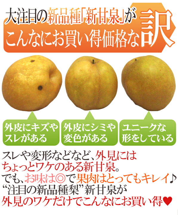 楽天市場】鳥取産 ”新甘泉(しんかんせん)梨” 訳あり 約10kg 大きさおまかせ【予約 8月下旬以降】 送料無料 : くらし快援隊〜お中元お歳暮ギフト 楽天市場】鳥取産 ”新甘泉(しんかんせん)梨” 訳あり 約10kg 大きさおまかせ【予約 8月下旬以降】 送料無料 : くらし快援隊〜お中元お歳暮ギフト