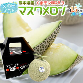 父の日ギフト ”マスクメロン” くまモン化粧箱 1玉 約1.5kg以上 熊本産【予約 6月14〜21日お届け予定】 送料無料