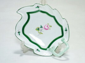 【中古】ヘレンド プレート リーフ型 皿 15cm ウィーンのバラ 薔薇