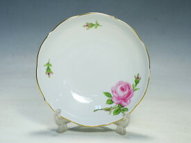 【中古】マイセン プレート ディッシュ 小皿 14cm ピンクのバラ