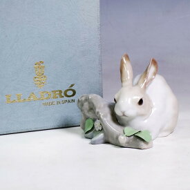 リヤドロ 置き物 10cm #4772 うさぎ ウサギ ブラウン 食べてるウサギ【中古】