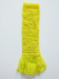 ナイロン絞り子供用帯あげ J7120-05 訳あり 送料無料 七五三用帯揚げ　黄緑色の絞り柄です