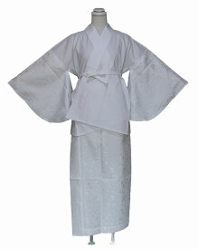 二部式着物用二部式長地伴 K0315BL 送料無料 サイズBL 白色 すぐに着られる 半衿付・衣紋付きの二部式襦袢