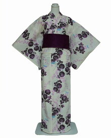 キスミスの浴衣 D0654-27 送料無料 在庫処分 最安値 フリーサイズ 仕立上り浴衣 シェルホワイトのゆかた レディースゆかた