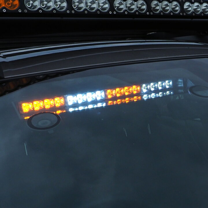 楽天市場】サンバイザー LEDライトバー デュアルストロボLED LEDライト 