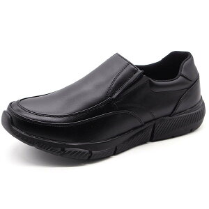 スニーカー メンズ 靴 スリッポン 幅広設計 ワイズ 5E ゆったり 甲高 黒 防水 雨 水 本革 ゴム シンプル 仕事 普段 休日 おしゃれ ダンロップ DUNLOP DR-6275