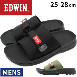 エドウィン サンダル メンズ 靴 シャワーサンダル 黒 ブラック カーキ 軽量 軽い 疲れない 歩きやすい 厚底 クッション コンフォート ベルト おしゃれ かっこいい カジュアル 夏 海 室内履き