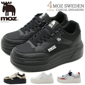 モズ スニーカー レディース 靴 黒 ブラック 白 ホワイト ベージュ 白ソール マルチ エルク 北欧 シンプル コート コートスニーカー 6cm 美脚 厚底 美脚 スタイルアップ シンプル コート カジ