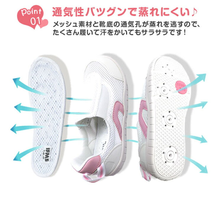 楽天市場 スニーカー 子供 キッズ ジュニア 15 0 24 0cm 靴 女の子 スリッポン イフミー Ifme Sc 0002 上履き 内履き シンプル 幼稚園 保育園 小学校 ピンク かわいい 白 ゴム素材 フィット 通気性 蒸れない すぐ乾く 替えインソール付き 清潔 屈曲 疲れない 靴 のニシムラ