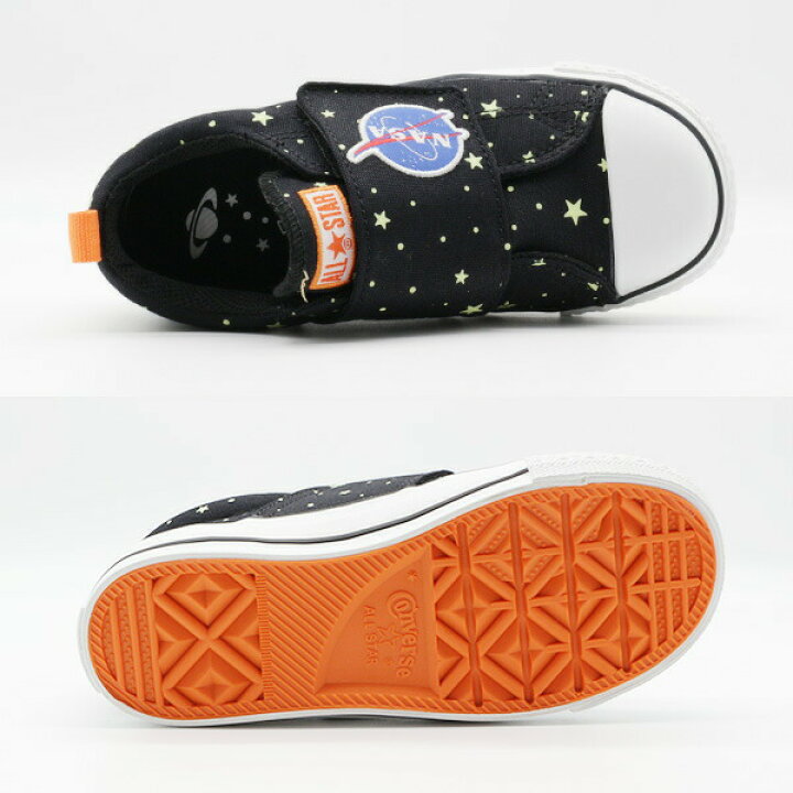 楽天市場 コンバース キッズ ジュニア スニーカー 靴 黒 ブラック Nasa ナサ 宇宙 スペースシャトル 星柄 ロケット ファーストスター チャイルド オールスター スペースパッチ Converse Child All Star N Spacepatch V 1 Ox 靴のニシムラ