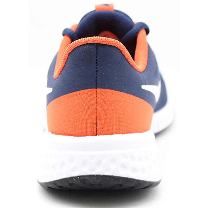 楽天市場 ナイキ レディース スニーカー 靴 ネイビー ホワイト オレンジ レボリューション 5 軽量 軽い 通気性 メッシュ ジム ランニング ウォーキング Nike Revolution 5 Gs Bq5671 410 靴のニシムラ