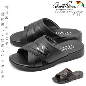 サンダル メンズ 靴 フラップ 黒 ブラック ブラウン 軽量 軽い ワイズ 3E アーノルド パーマー Arnold Palmer AP2055