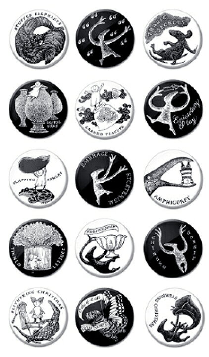 楽天市場】『エドワード・ゴーリー PLAYS PIN SET ピンバッジ 15点 
