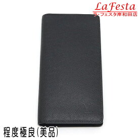 【中古】【程度極良・美品】 ルイヴィトン 2つ折り長財布（小銭入れなし） タイガ ポルトフォイユ・ロン アルドワーズ 黒灰色 箱付き M33402