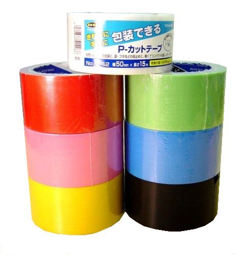 ダンボールの色分けやラッピングに カラー養生テープ50mm×15ｍ 7色パック 送料無料 全商品オープニング価格特別価格 新着商品