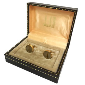 【中古】 ダンヒル dunhill カフス ゴールド メタル 正規ケース付き ビジネス メンズ アクセサリー