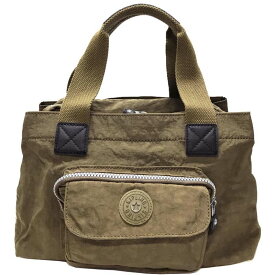 キプリング トート バッグ ミニボストン カーキグリーン 軽量 レディース メンズ 【中古】 【美品】 Kipling