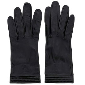 ロエベ 手袋 ec-22415 ブラック アナグラム 美品 レザー 中古 LOEWE ヴィンテージ アパレル ロゴ グローブ シンプル レディース 黒 革 ロゴ刻印 レディース メンズ レア 秋冬 ブランド小物 革製品 ステッチ シンプル ブランド 本物 鑑定済み