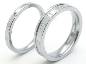 ペアリング リング 指輪 ダイヤモンド 刻印 名入れ 金属アレルギー ローマ数字 アトラス 結婚記念日 マリッジリング メンズ レディース 男性 女性 カップル 2個セット ギフト つけっぱなし