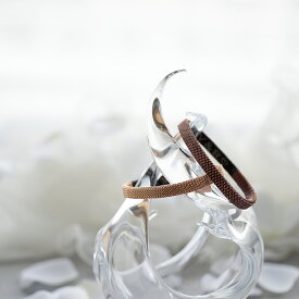 Lauss サージカルステンレス・メッシュのペアブレスレット イニシャル・記念日彫刻　klb067 PairBracelet